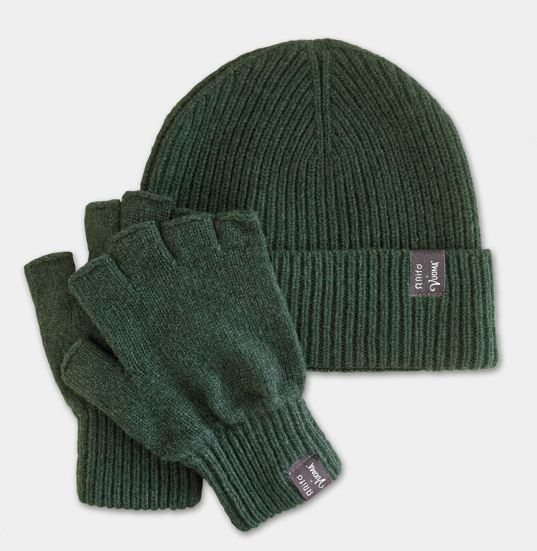 Kaschmir-Mütze & Woll-Fingerstulpen