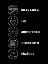 Lataa kuva Galleria-katseluun, Suomen kansallispuistot raaputuskartta
